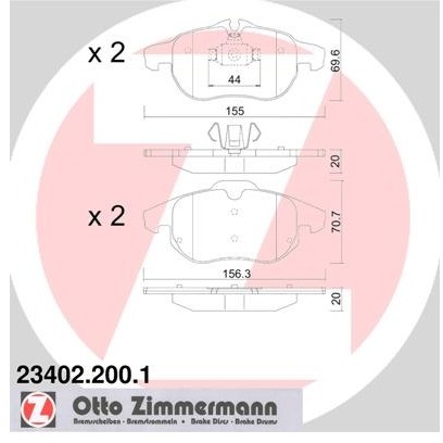 ZIMMERMANN Klocki hamulcowe - komplet 23402.200.1