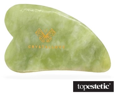 Crystallove Crystallove Płytka do Masażu Twarzy Gua Sha z Jadeitu Oczyszcza z toksyn, poprawia krążenie 1 szt.