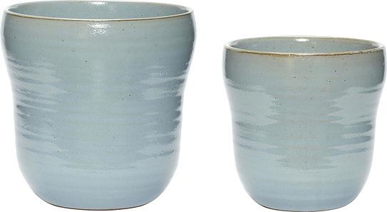 Hübsch Osłonki na doniczki błękitne ceramiczne 2 szt. 671303