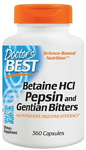 DOCTOR'S BEST DOCTOR'S BEST Betaine HCl Pepsin&Gentian Bitters 360caps