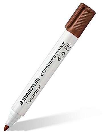 Staedtler 351  7 Lumocolor Whiteboard Marker, okrągła końcówka, 2 MM, 10 sztuk w etui z kartonu, brązowy 4007817186220