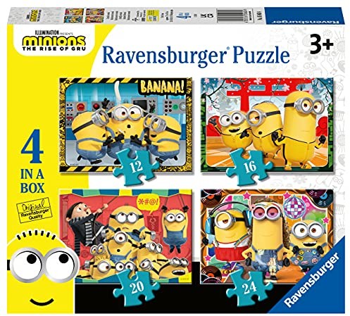 Ravensburger 5060 Minions 2 The Rise of Gru 10 w pudełku (12, 16, 20, 24 sztuki) puzzle dla dzieci w wieku od 3 lat 5060