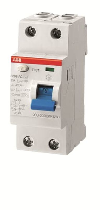 ABB Wyłącznik różnicowoprądowy 2P 25A typ A F202 A-25/0,3 2CSF202101R3250