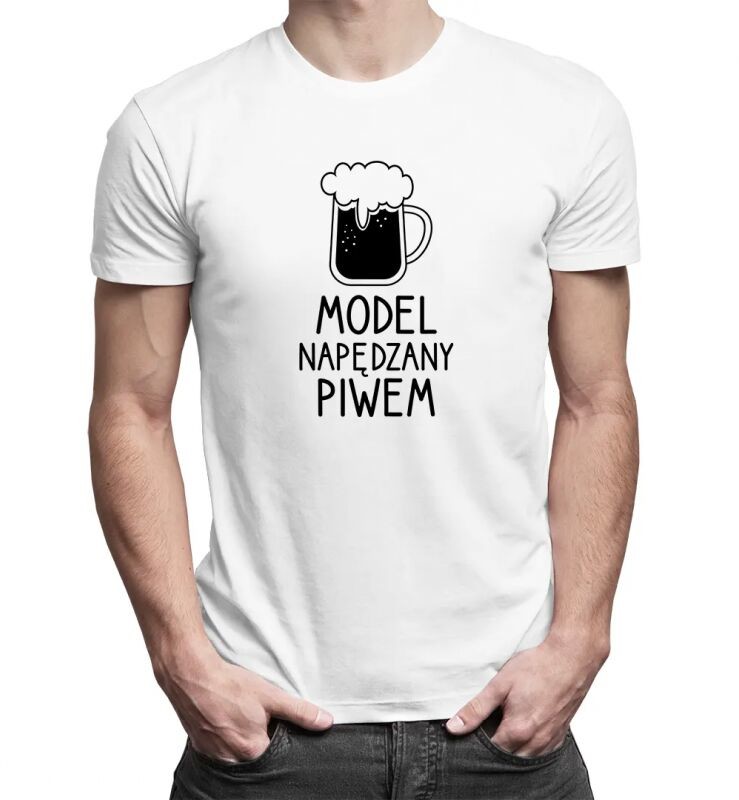 Koszulkowy Model napędzany piwem - męska koszulka z nadrukiem 13471