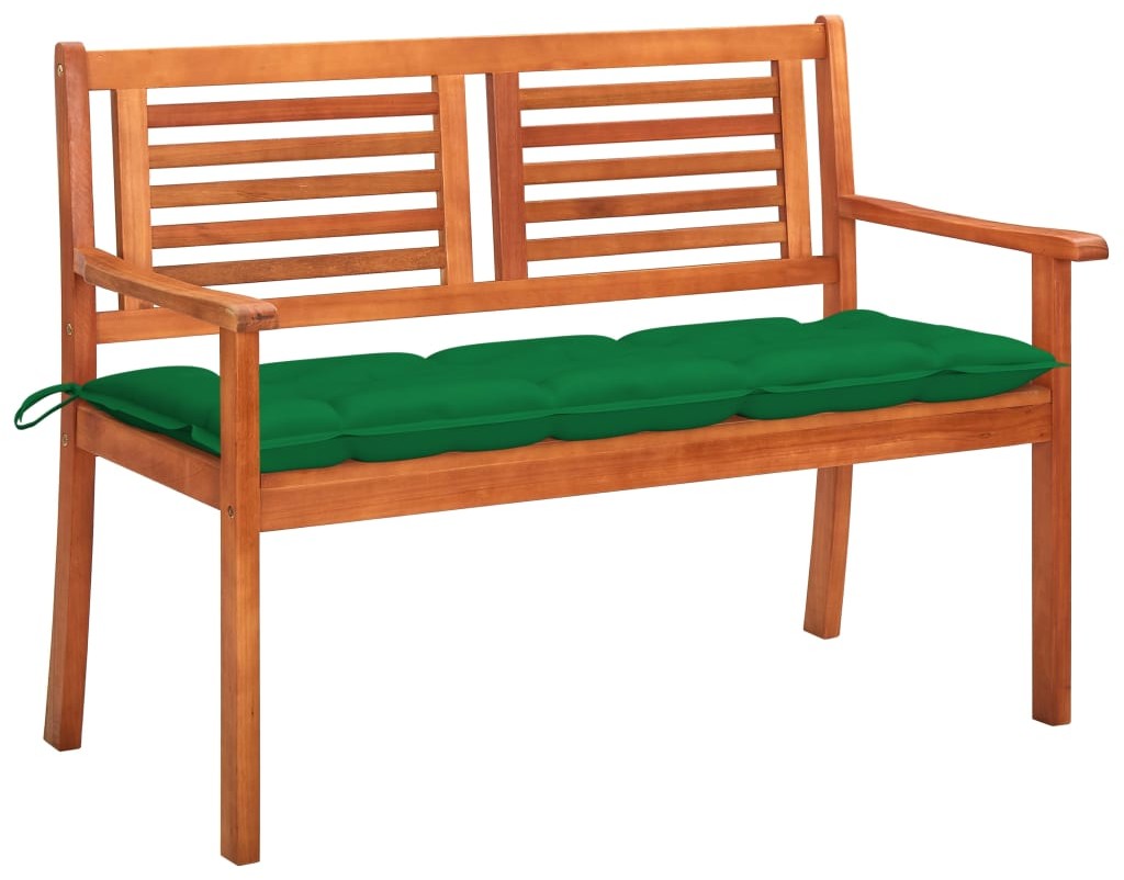 vidaXL 2-os. ławka ogrodowa z poduszką, 120 cm, lity eukaliptus