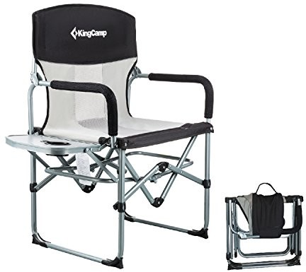 King Camp Heavy Duty kompaktowy składany Mesh krzesło z stolik pomocniczy i uchwytem 692719473668