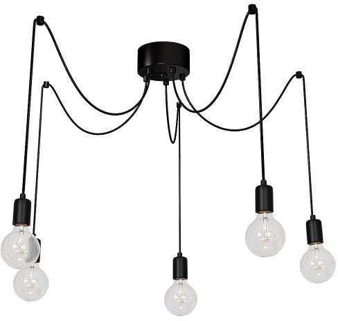 Luminex Lampa wisząca zwis żyrandol Spindel 5x60W E27 czarny 3950