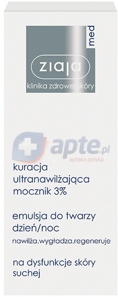 Ziaja Med Kuracja ultranawilżająca z mocznikiem 3% emulsja do twarzy na dzień i na noc 50ml