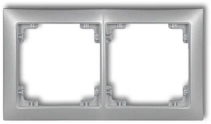 Karlik Deco Soft srebny metalk ramka 2-krotna 7DRSO-2 7DRSO-2