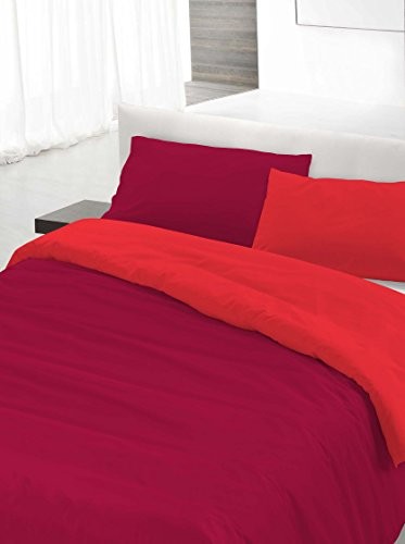 Italian Bed Linen zestaw pościeli do łóżek dwuosobowych, 250 x 200 cm, 250 x 200 cm NC9_Rosso/Bordeau-2 Piaz 250x200