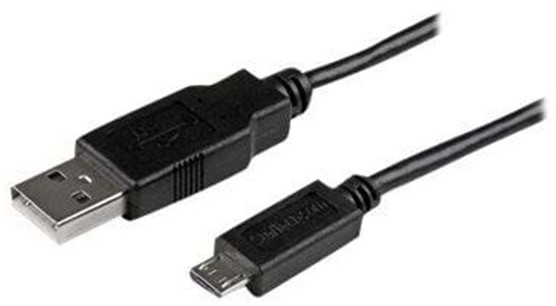 StarTech com com Mobile Charge Sync USB to Slim Micro USB Cable for Smartphones and Tablets USBAUB50CMBK