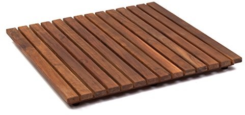 asinox tek4 a5050 mata prysznicowa wykonana z drewna tekowego, kwadrat, 50 cm TEK4A5050