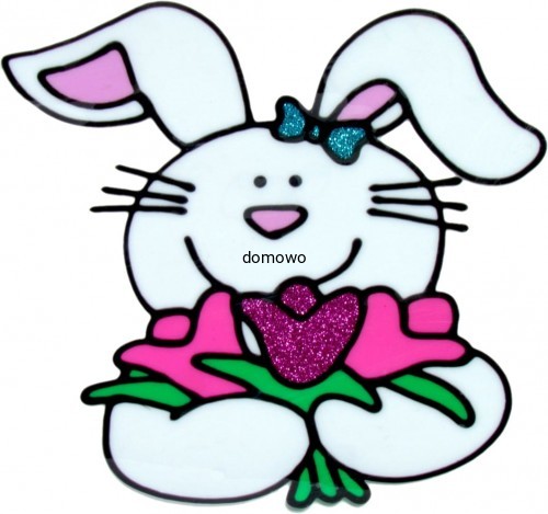 NAKLEJKA ŻELOWA SZYBA MEBLE PŁYTKI KRÓLICZEK