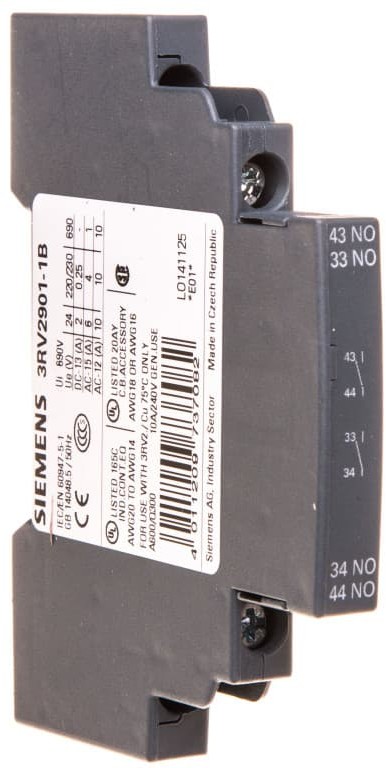 Siemens Styk pomocniczy boczny 2R do wył wielkości S00 do S3 3RV2901-1B 3RV2901-1B