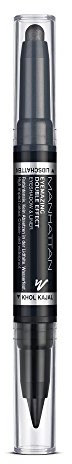 Manhattan Cień do powiek i eyeliner Eyemazing Double Effect 2 w 1, odporny na rozmazywanie i działanie wody, czarno-szary, kolor 001, czarny, pojedyncze opakowanie (1 x 2 g) 21660037001