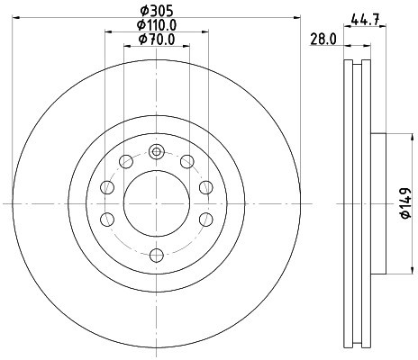 HELLA PAGID Tarcza hamulcowa PAGID 8DD355113-541