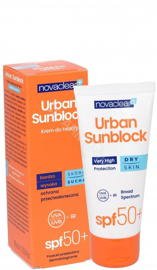 Equalan Novaclear Urban Sunblock krem ochronny do twarzy SPF 50+ skóra sucha 40 ml