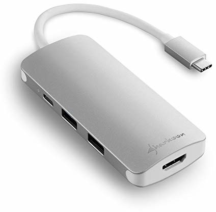 Sharkoon USB 3.0 Type C Multiport Adapter USB-C MicroSD SD silver (4044951026722)