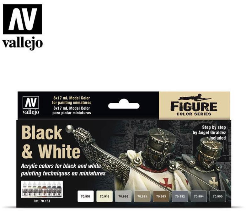 Vallejo Model Color Zestaw 8 farb - Black & White Vallejo 70151