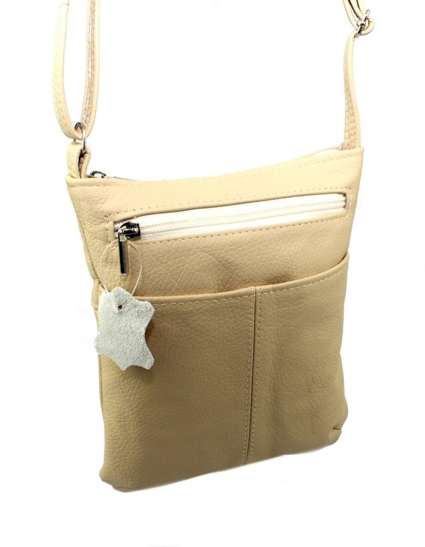 Magre (PL) Torebka Skórzana (PL) MEGI Mała Listonoszka Skóra Naturalna KREMOWY