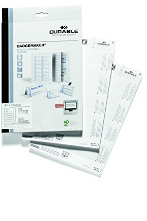 Durable kartka do identyfikatora, biały 145302