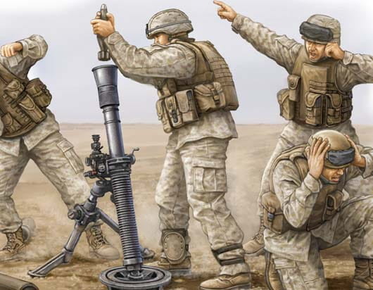 Trumpeter Modern US Marine M252 Mortar  Team 00423