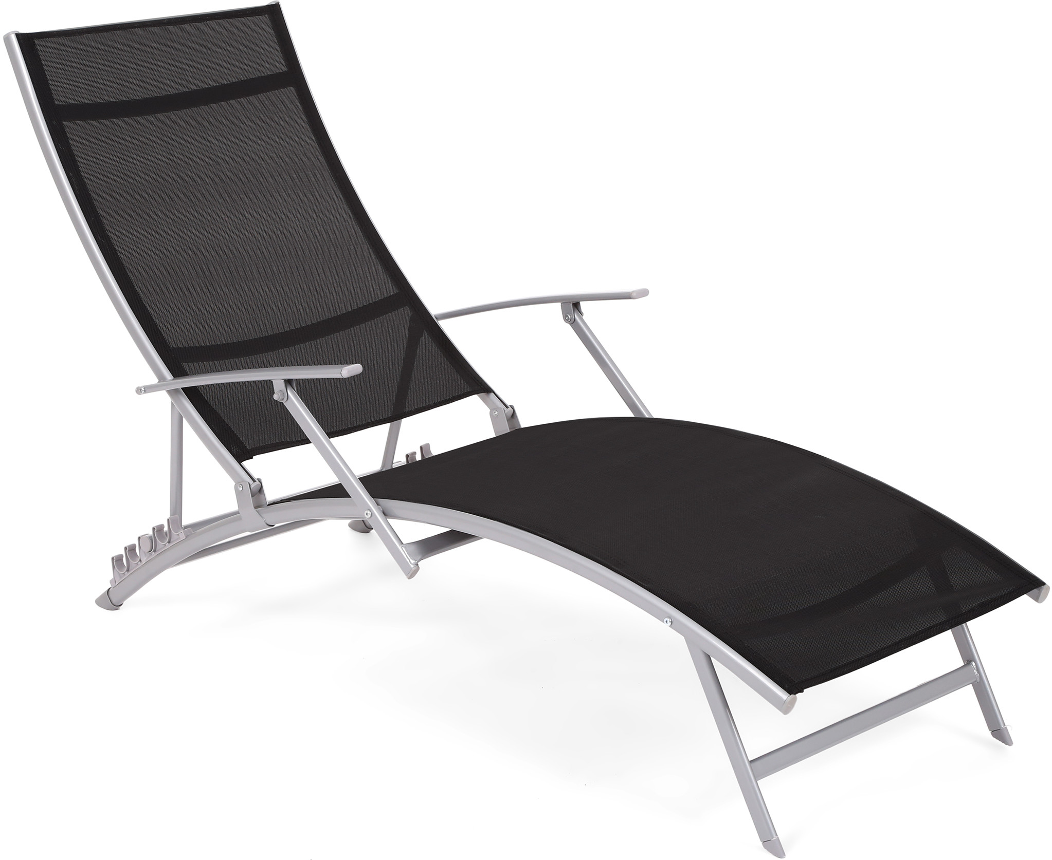 Home&Garden Leżak ogrodowy metalowy Summer Silver / Black 203300