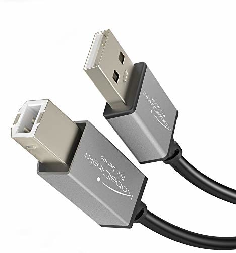 KabelDirekt przewód USB B 2.0 5m (USB A do USB B do zastosowania jako przewód drukarki, skanera, faksu; czarny/gwiezdna szarość) PRO Series 4260414845116