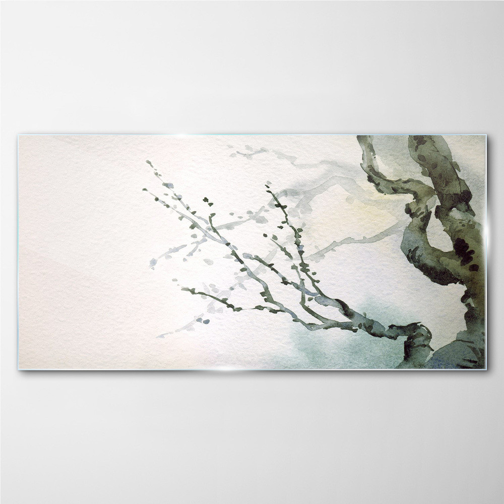PL Coloray Obraz na Szkle Sztuka tusz wiśnia drzewo 100x50cm