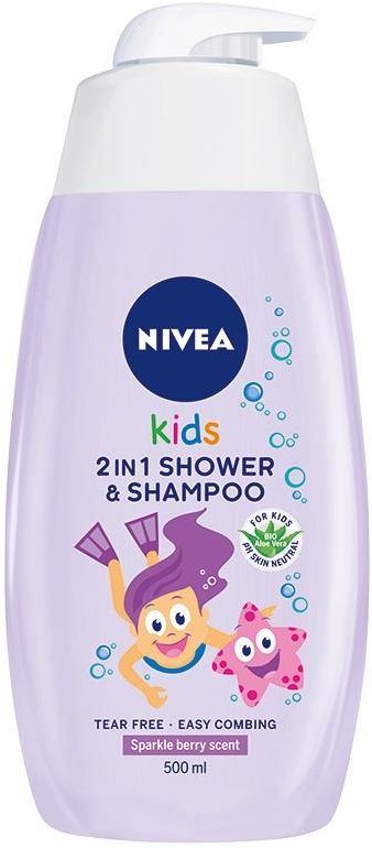 Nivea Kids żel do mycia ciała 2w1 o zapachu owocowych żelków 500ml 93654-uniw