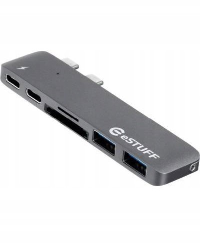 eSTUFF Adapter Usb-c /usb 3.0,Micro Sd - grafitowy