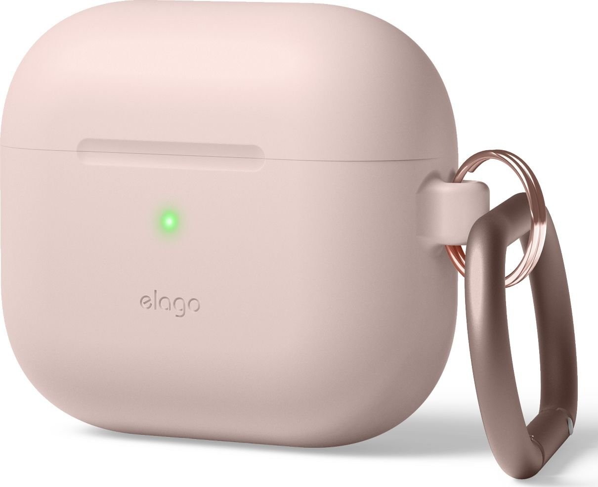 Elago Elago AirPods 3 Silicone Hang Case etui z karabińczykiem do AirPods 3 piaskowo różowe EAP3HG-HANG-SPK