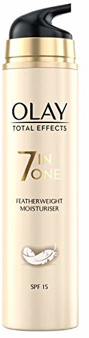 Olay Total Effects 7 w 1 lekki jak piórko krem nawilżający dla kobiet z LSF 15, 50 ml, krem na dzień z witaminą E, B3 i B5 do pielęgnacji i ochrony skóry, krem do twarzy dla kobiet, do pielęgnacji twa