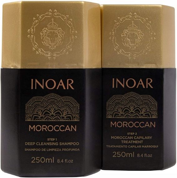 Inoar [Zestaw] INOAR szampon oczyszczający 250ml + INOAR keratyna do prostowania włosów 250ml