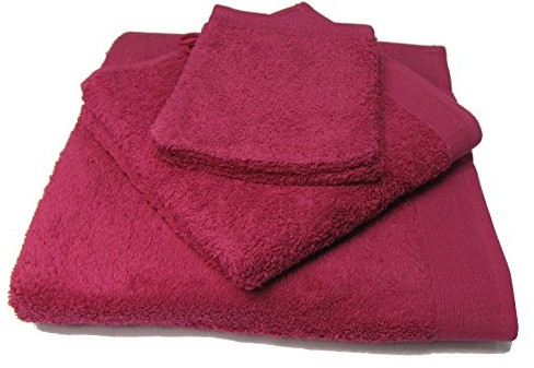 Deveaux deve AUX na zestaw ręczników frotte, 38 x 27 x 9 cm, jednokolorowy, 4-częściowy, fuksja, 38 x 27 x 9 cm 3029381545594