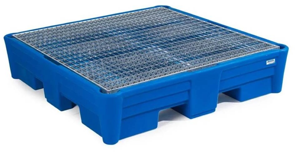 722 DENTA Wanna wychwytowa z polietylenu PE) na 4 beczki z kratą cynkowaną 1330x1330x295 72279389 79389-uniw