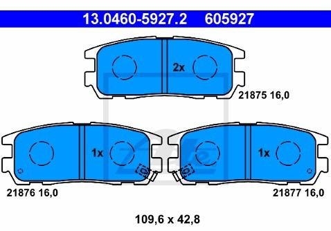 ATE Klocki hamulcowe - komplet 13.0460-5927.2