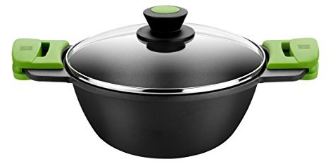 BRA Prior rondel z pokrywką szklaną i uchwytami silikonowe, wklęsłe, 28 cm A402028