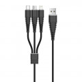Devia Kabel Lightning/microUSB/USB-C DEVIA Fish1 3in1, 1.2 m
