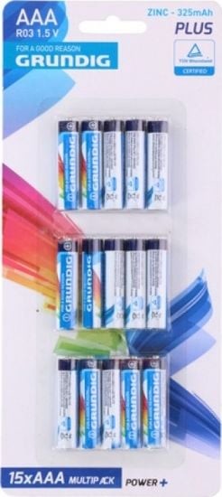 Grundig Zestaw baterii cynkowych AAA R03 1.5 V 15 szt 8711252087177
