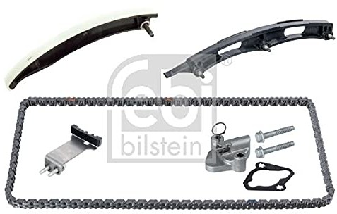 FEBI BILSTEIN 106727 zestaw łańcuchów rozrządu do wałka rozrządu, z prowadnicami i napinaczem łańcucha, 1 sztuka 106727