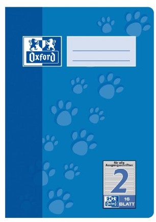 Oxford 100050407 zeszyt szkolny dla drugoklasistów (w linie), format A5, gramatura 90 g/m Optic Paper, 16 kartki, zestaw 15 sztuk, kolor niebieski 100050407