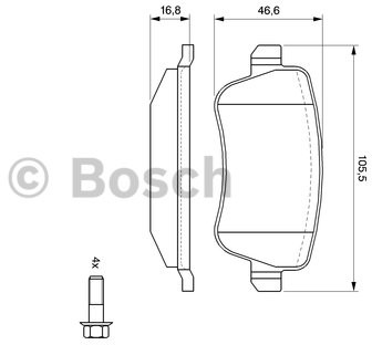 Bosch Zestaw klocków hamulcowych, hamulce tarczowe 0 986 494 126