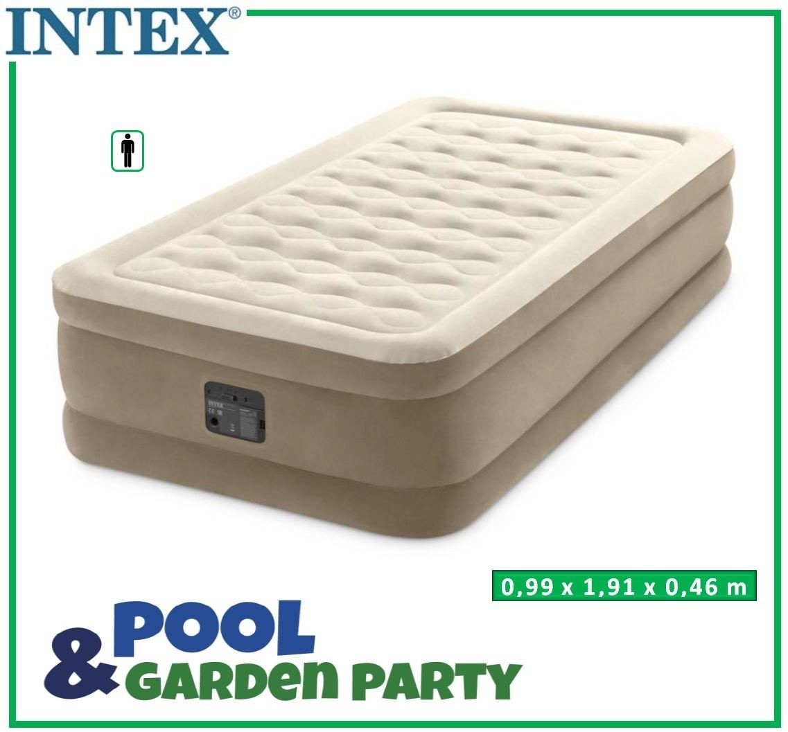 Intex Materac do spania 99 x 191 x 46 cm Ultra Plush Twin z wbudowaną pompką elektryczną 64426
