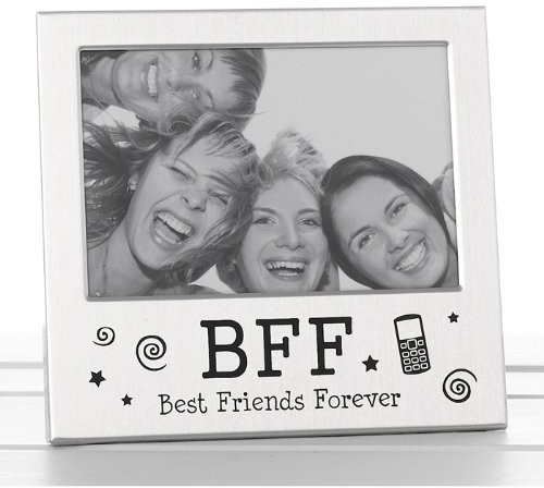 partiesandgifts Best Friends Forever BFF ramka na zdjęcia, satyna, wykończenie Srebrny JDBFF