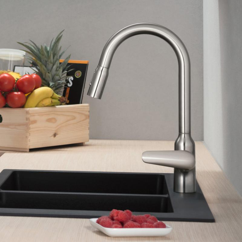 Hansgrohe Focus M42 Bateria kuchenna z wyciąganą wylewką sBox stal szlachetna 71820800