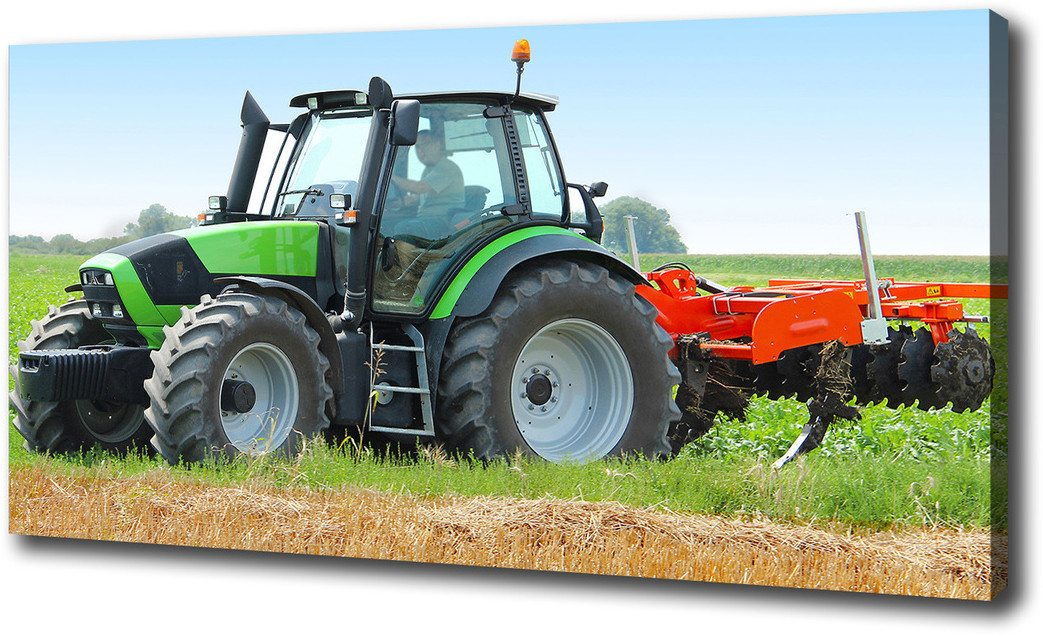 Foto obraz na płótnie Traktor na polu