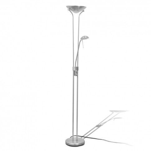Srebrna Stojąca Lampa Podłogowa Led Do Czytania W9-A46