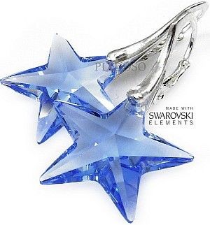 Swarovski SUPER CENA Blue Star Kolczyki Srebro