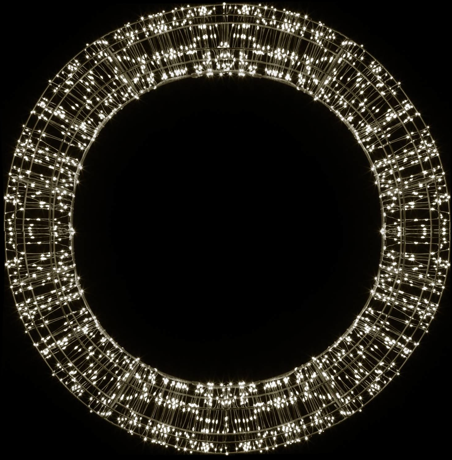 Christmas United Wieniec świąteczny, czarny, 2 000 LED,  75cm